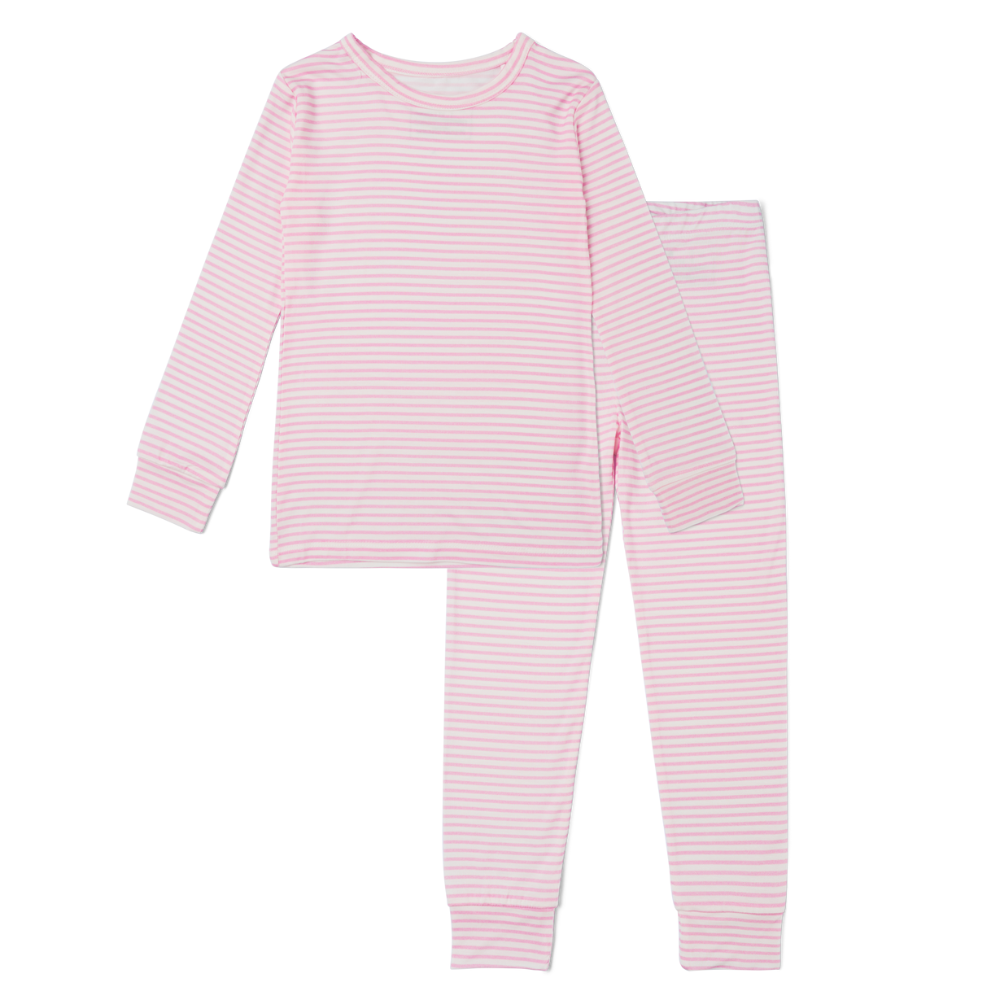Ballet Stripe Bamboo Toddler Pajama Set - BIG FRENCHIES