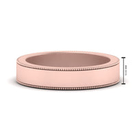 Flat Milgrain Mens Wedding Band
