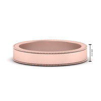 Flat Milgrain Mens Wedding Band