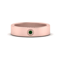 Flat Single Stone Mens Band Engraved