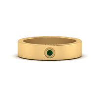 Flat Single Stone Mens Band Engraved
