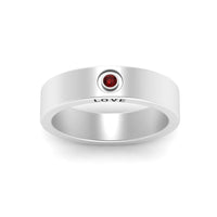 Flat Single Stone Mens Band Engraved
