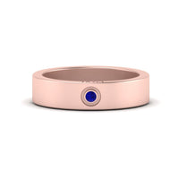 Flat Single Stone Mens Band Engraved