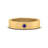 Flat Single Stone Mens Band Engraved