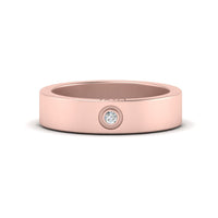 Flat Single Stone Mens Band Engraved