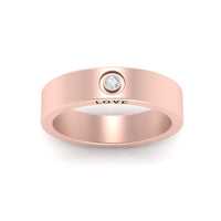 Flat Single Stone Mens Band Engraved
