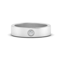 Flat Single Stone Mens Band Engraved