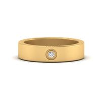 Flat Single Stone Mens Band Engraved
