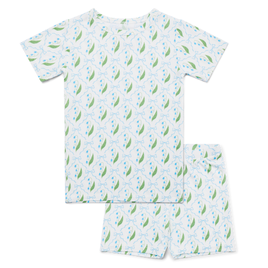 Bluebell Bows Short Sleeve & Shorts Bamboo Toddler Pajama Set - BIG FRENCHIES