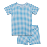 Harbor Gingham Short Sleeve & Shorts Bamboo Toddler Pajama Set - BIG FRENCHIES