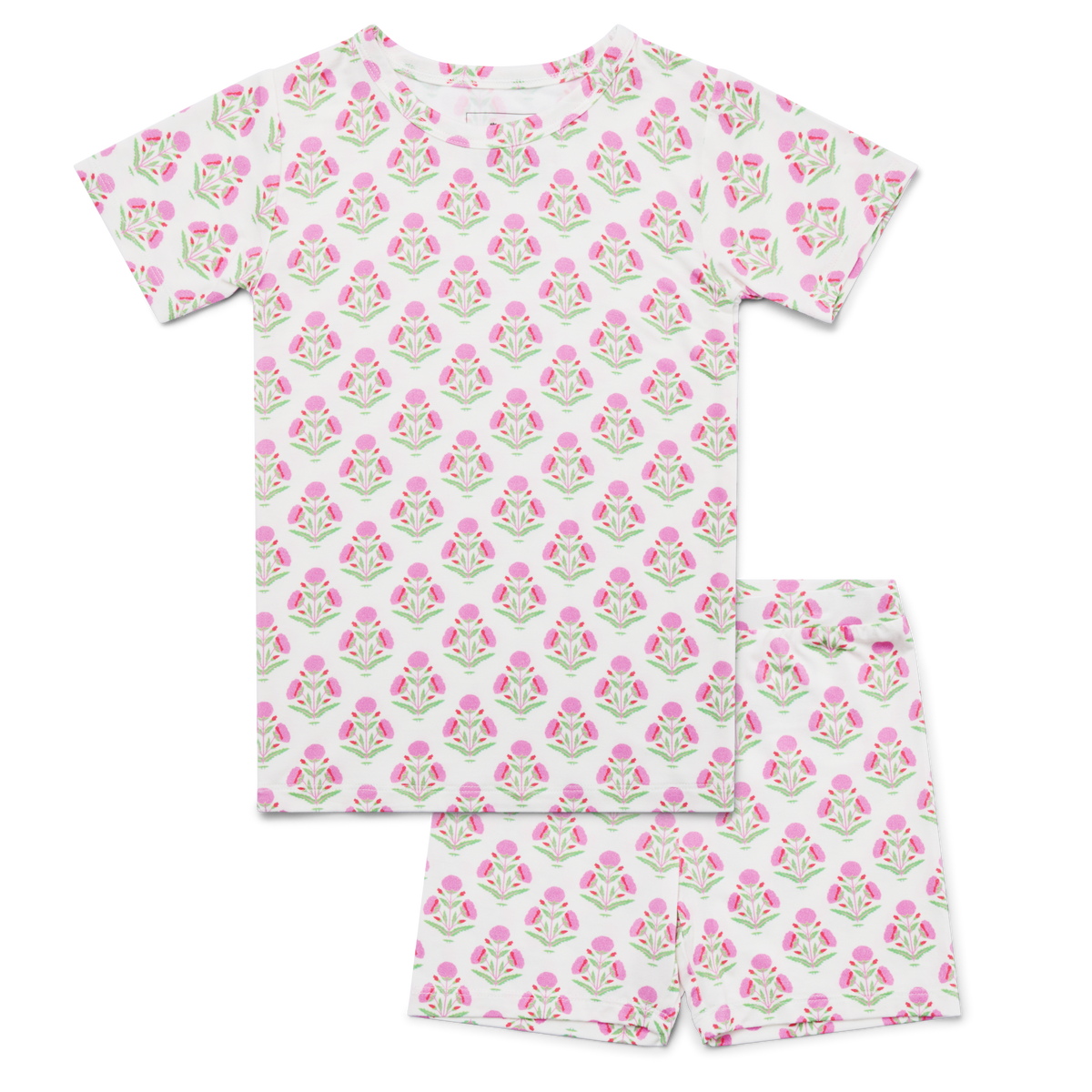 Pink Posy Short Sleeve & Shorts Bamboo Toddler Pajama Set - BIG FRENCHIES