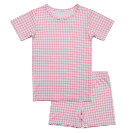 Sugar Gingham Short Sleeve & Shorts Bamboo Toddler Pajama Set - BIG FRENCHIES