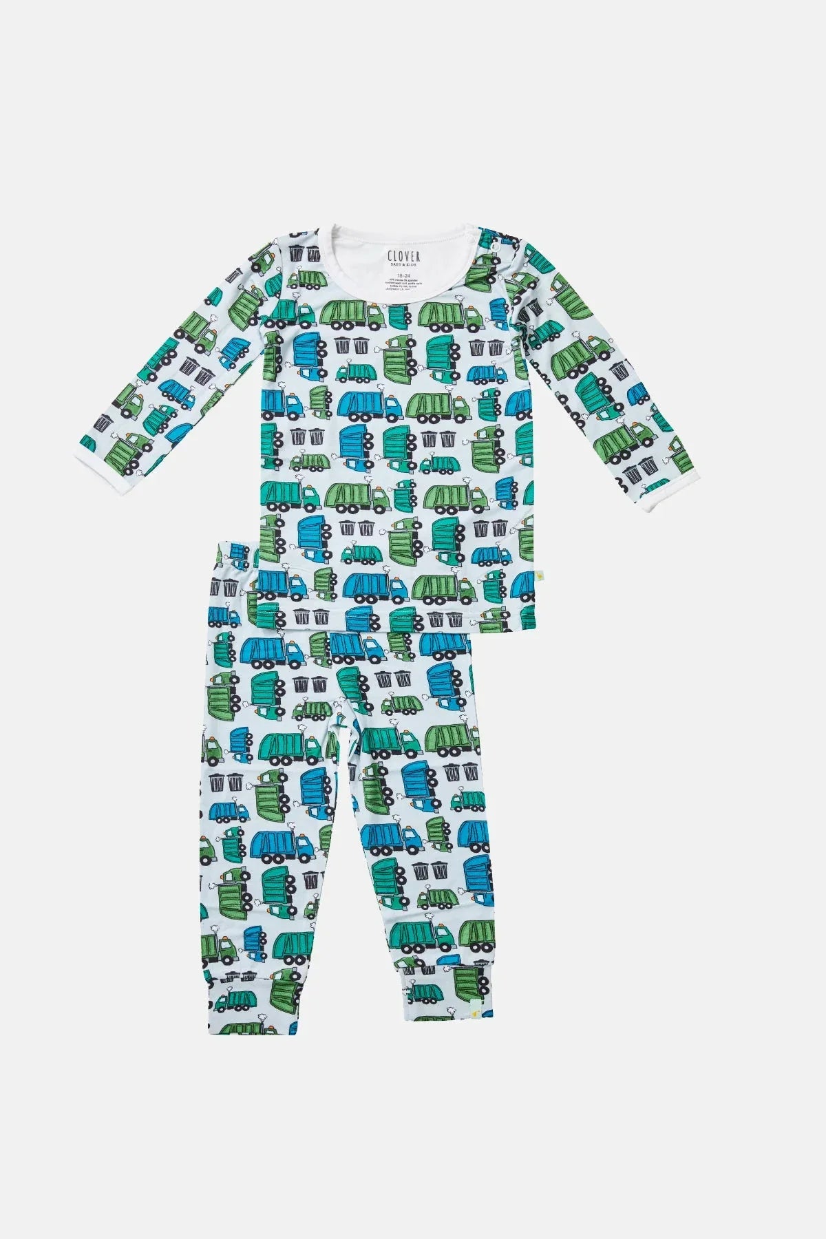 Long Sleeve Pajama Set - Garbage Trucks - BIG FRENCHIES