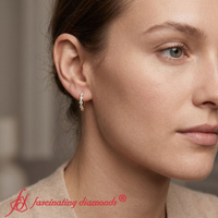 Floating Bezel Diamond Huggie Earring