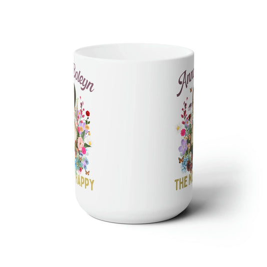 Floral Anne Boleyn Mug for History Lover: 15 Oz Coffee Mug - BIG FRENCHIES