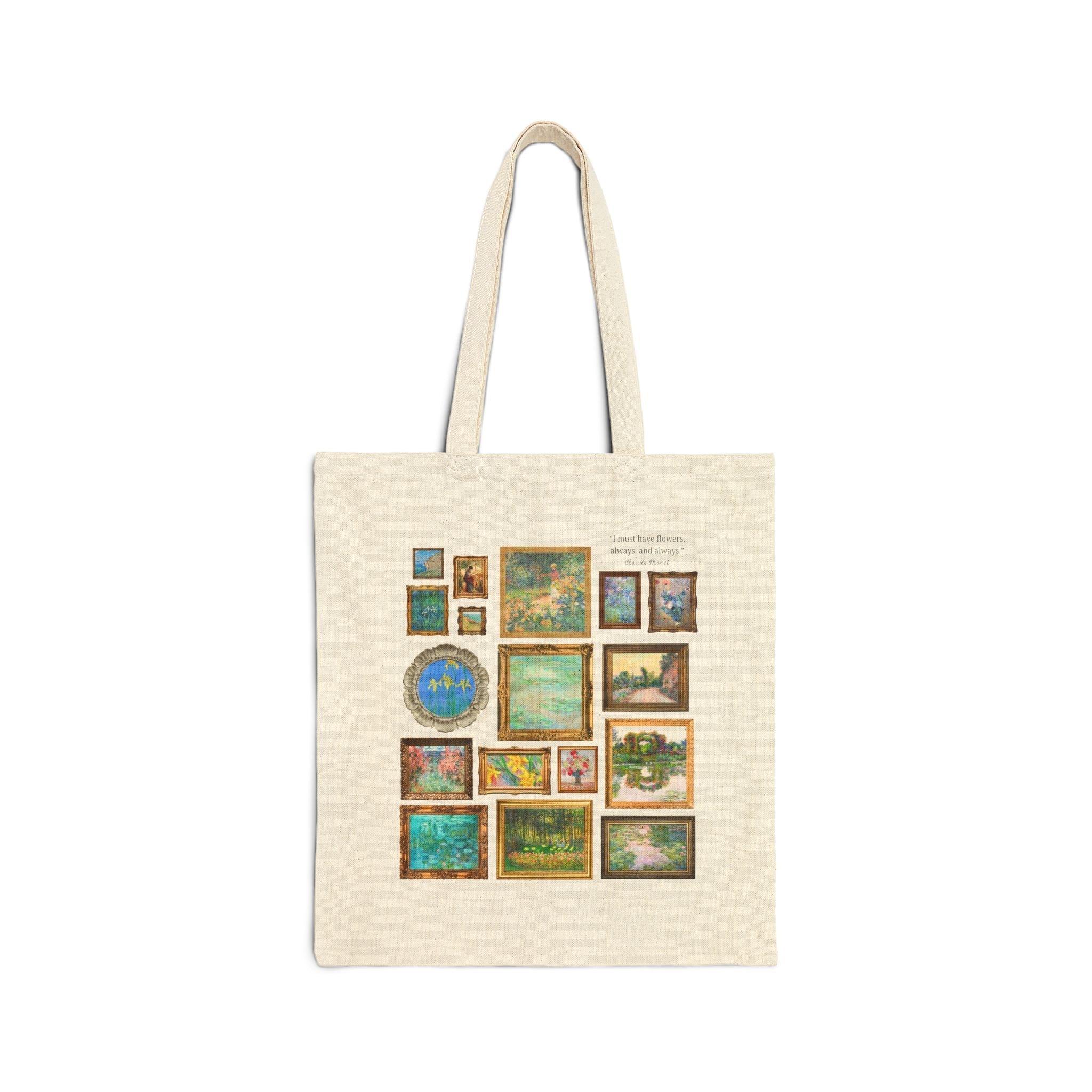 Floral Claude Monet Tote Bag for Art Historian - BIG FRENCHIES