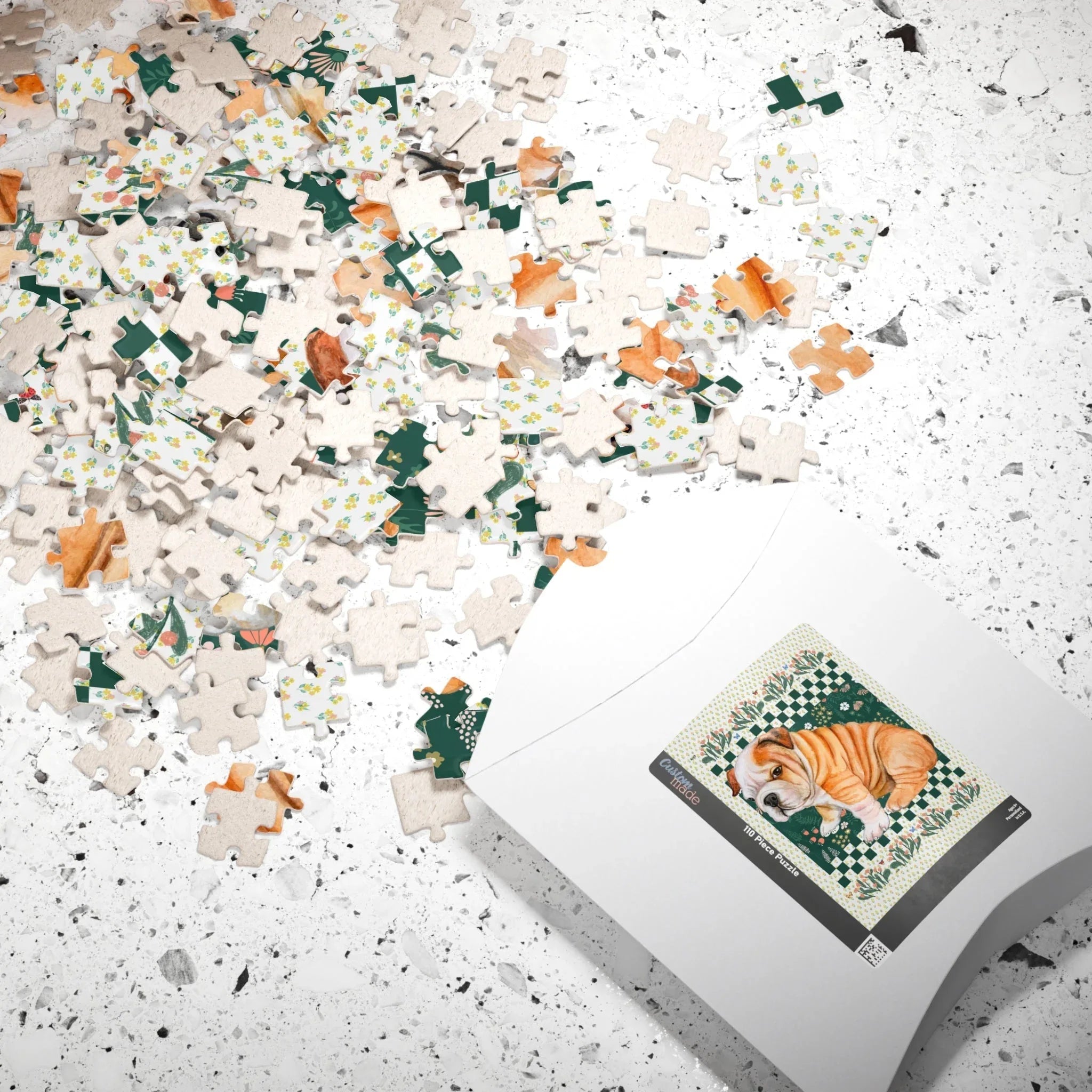 Floral English Bulldog Puzzle - BIG FRENCHIES