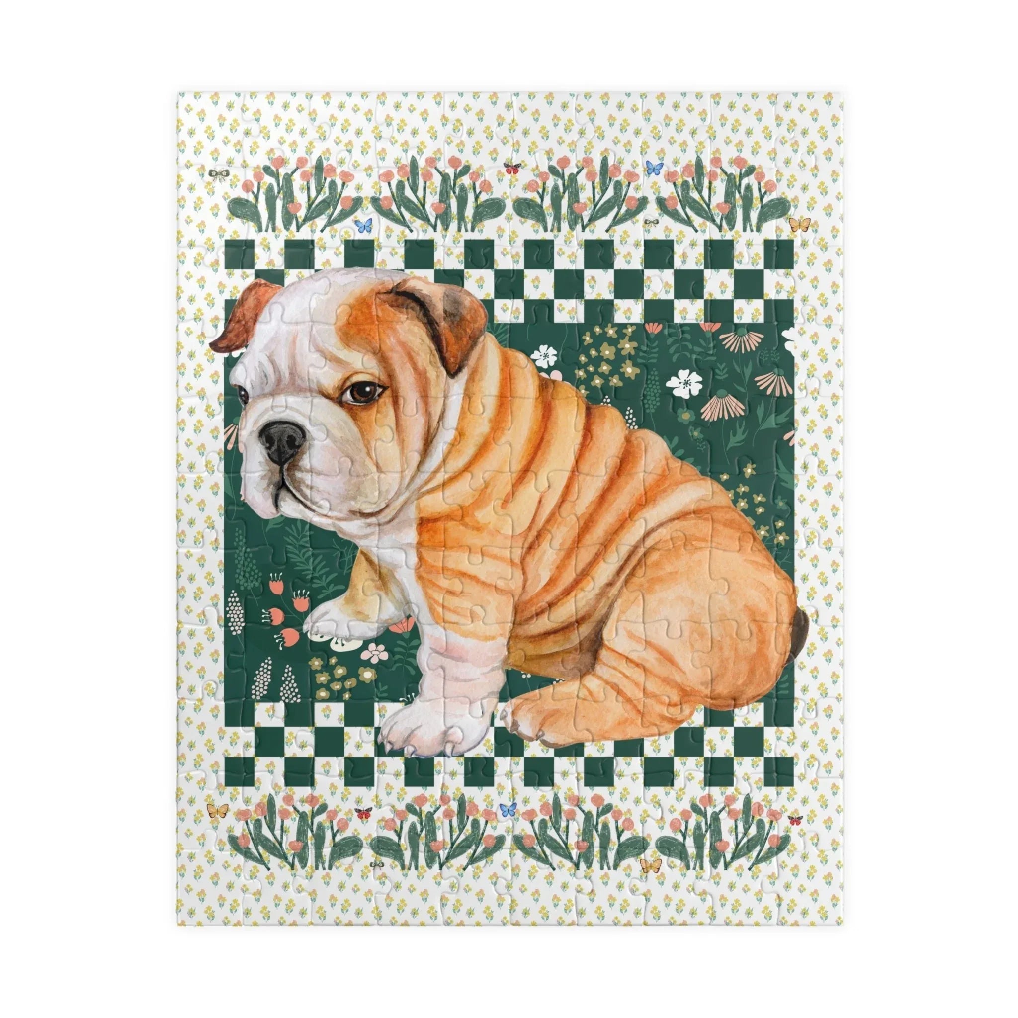 Floral English Bulldog Puzzle - BIG FRENCHIES