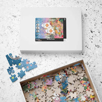 Floral Ghost Halloween Puzzle with Cute Ghosts Holding Pumpkins - BIG FRENCHIES