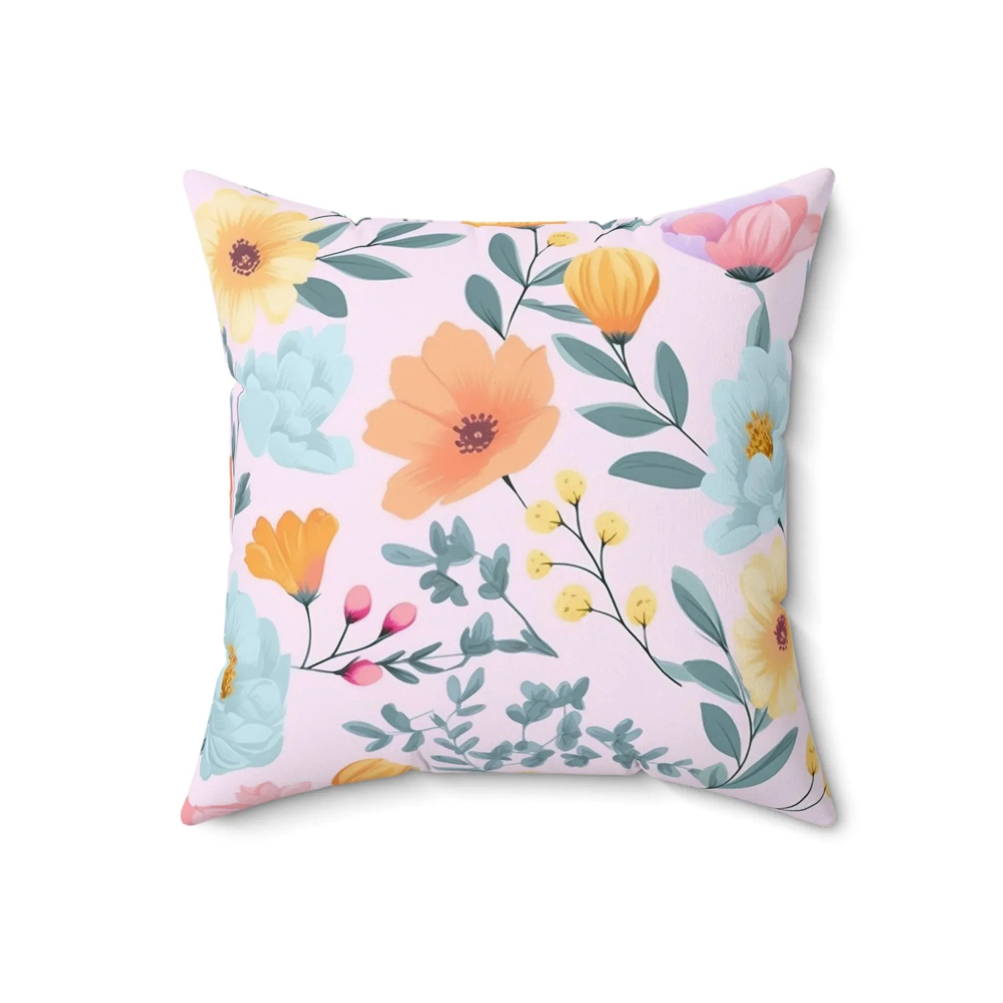 Floral Ghost Pillow for Halloween: Pastel Goth Groovy Ghost with Flowers and Boho Butterflies - BIG FRENCHIES