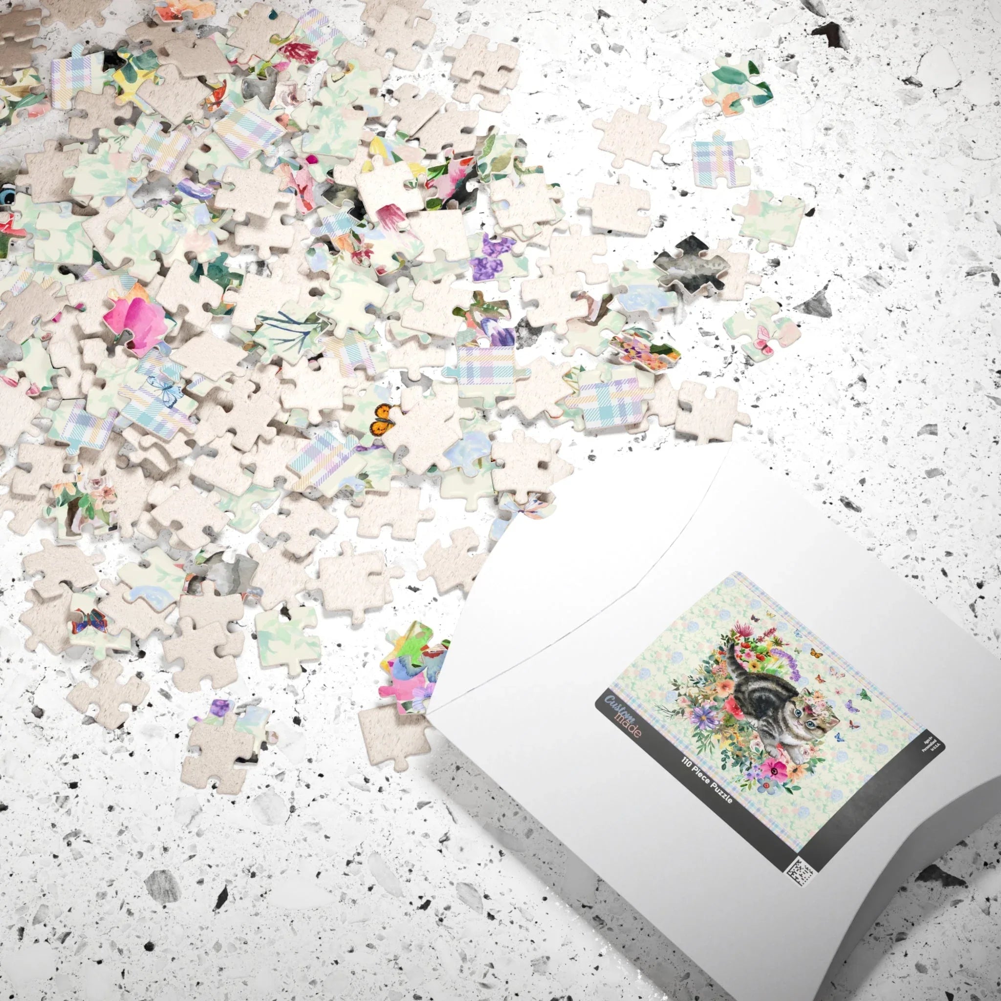 Floral Kitten Puzzle with Butterflies - BIG FRENCHIES