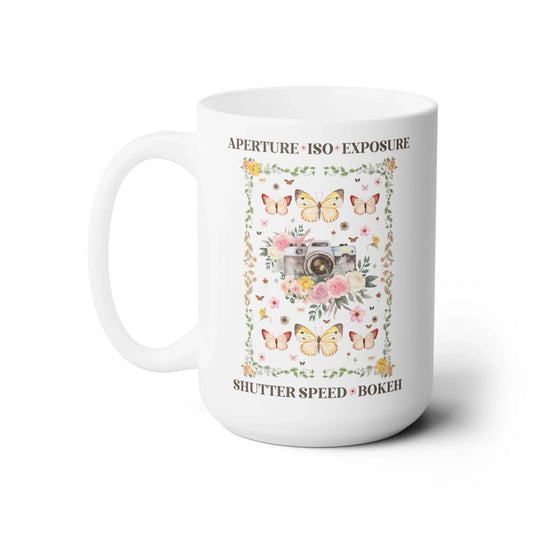 Floral Photographer Coffee Mug with Photography Terms - BIG FRENCHIES