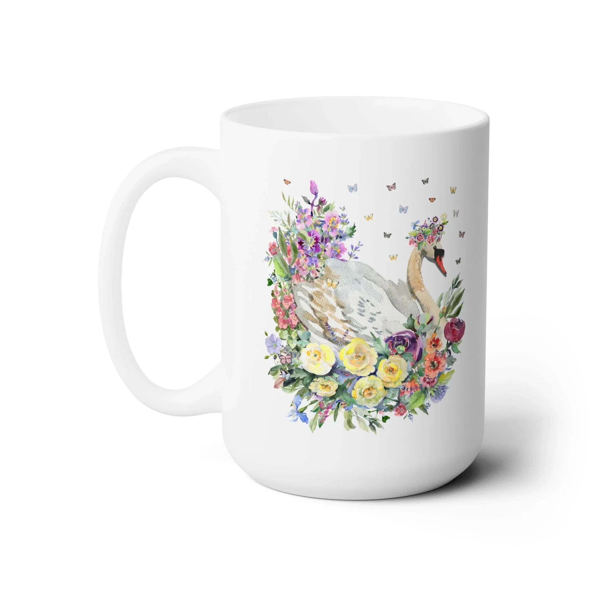 Floral Swan Coffee Mug - BIG FRENCHIES