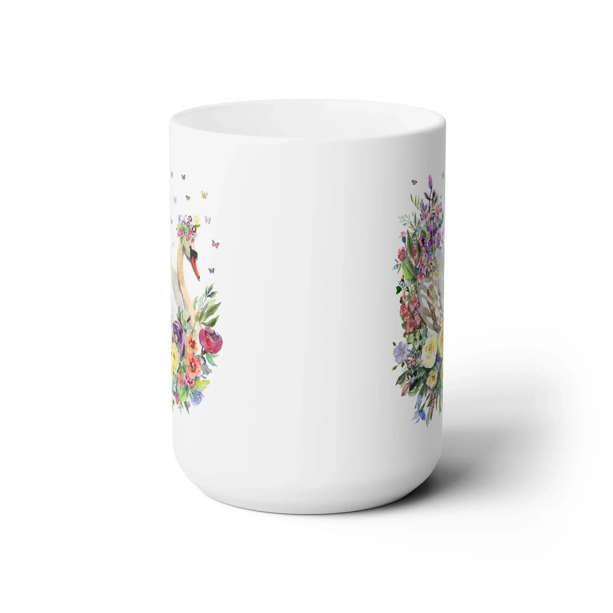Floral Swan Coffee Mug - BIG FRENCHIES