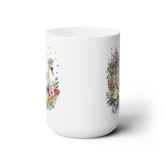 Floral Swan Coffee Mug - BIG FRENCHIES