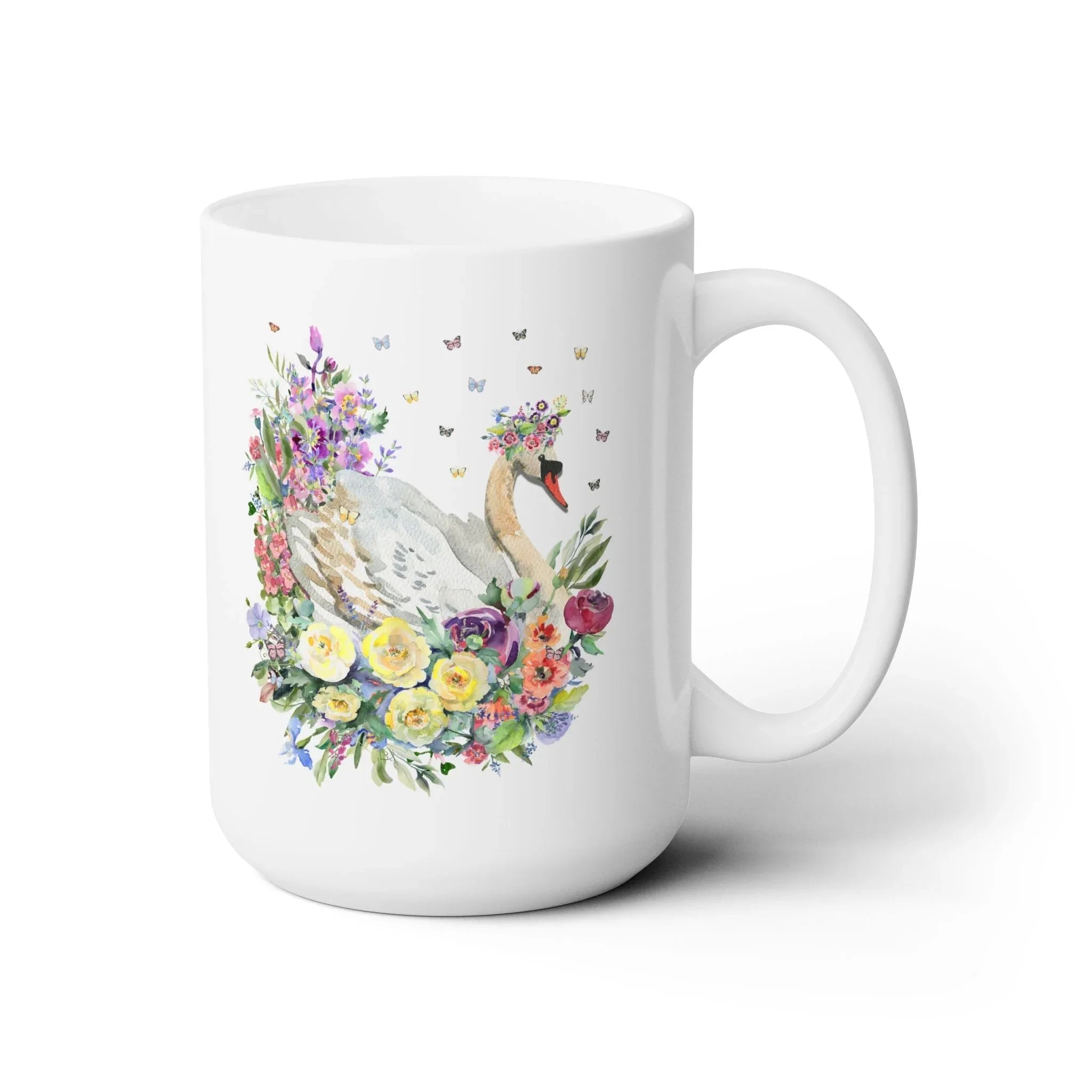 Floral Swan Coffee Mug - BIG FRENCHIES