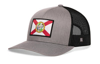 Florida Flag Trucker Hat  |  Gray-Black FL Snapback