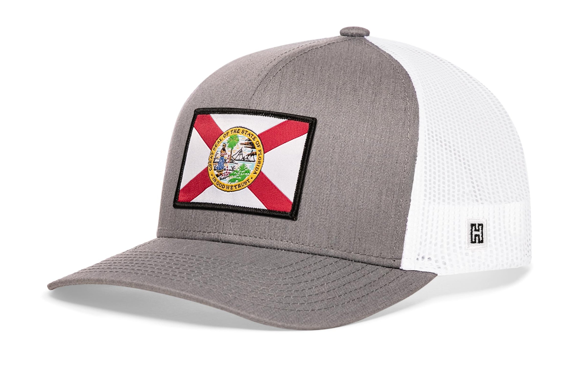 Florida Flag Trucker Hat  |  Gray-Black FL Snapback