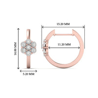 Flower Small 2 Tone Hoop Huggie Earrings