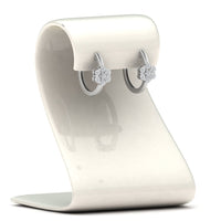 Flower Small 2 Tone Hoop Huggie Earrings