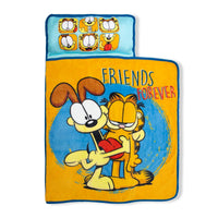 Garfield Forever Friends Toddler Nap Mat - Includes Attached Pillow and Fleece Blanket - BIG FRENCHIES