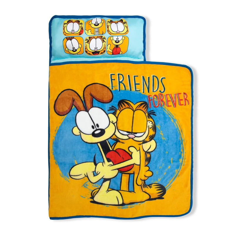 Garfield Forever Friends Toddler Nap Mat - Includes Attached Pillow and Fleece Blanket - BIG FRENCHIES