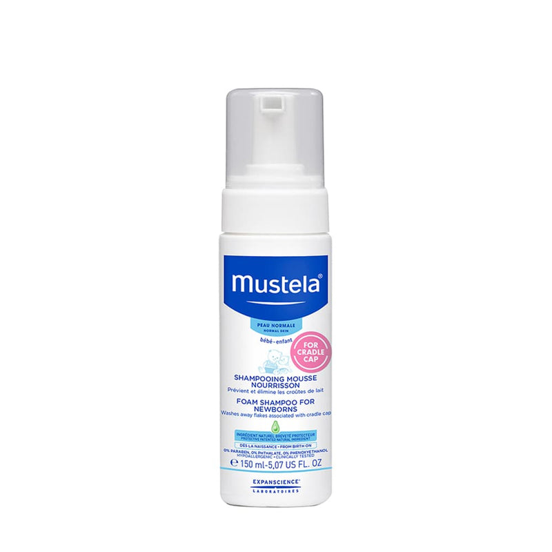 Mustela Foam Shampoo for Newborns: Gentle Cleanse & Cradle Cap Treatment 5oz