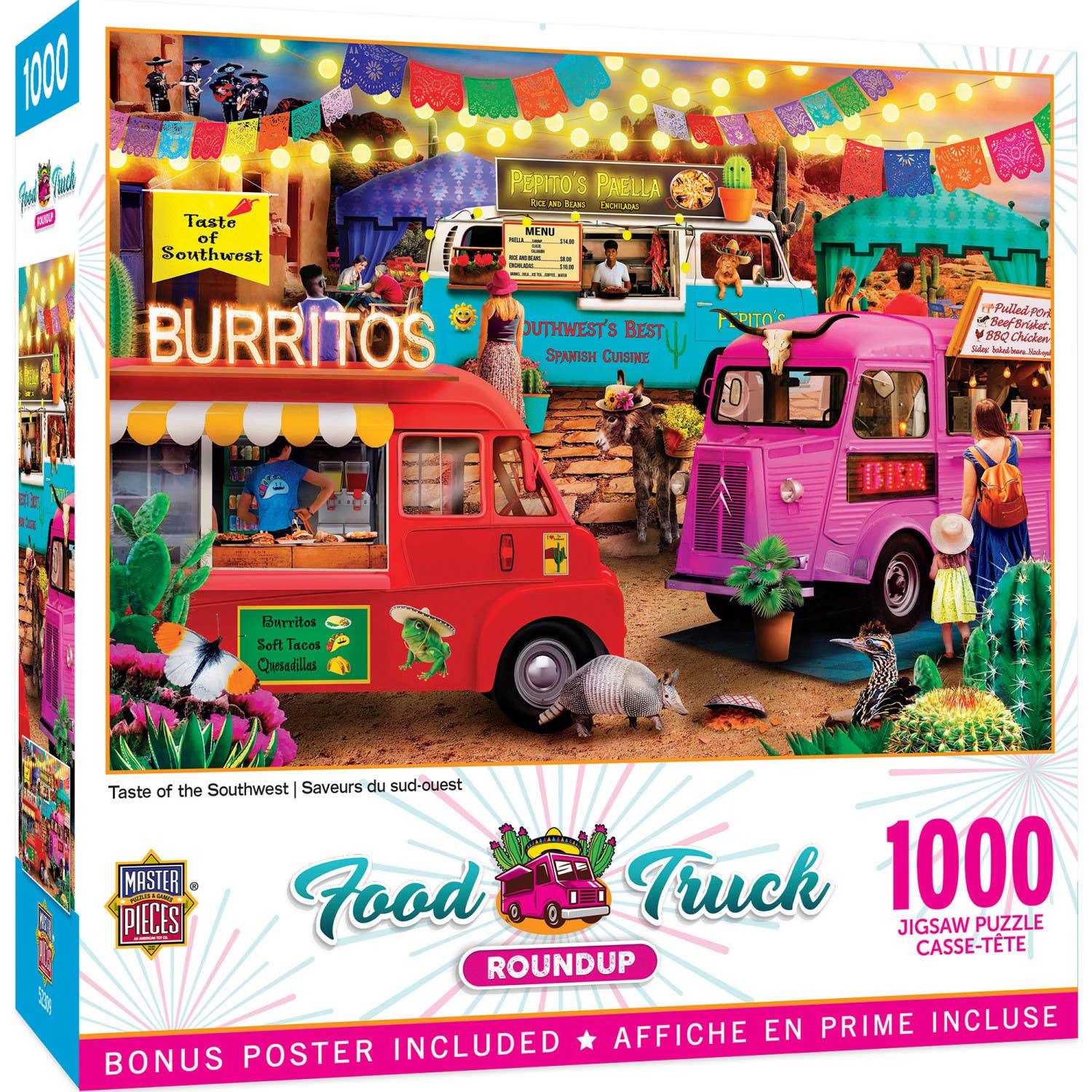 Food Truck Roundup Taste of the Southwest 1000 Piece Puzzle by Masterpieces Puzzles - BIG FRENCHIES