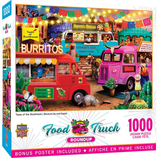 Food Truck Roundup Taste of the Southwest 1000 Piece Puzzle by Masterpieces Puzzles - BIG FRENCHIES