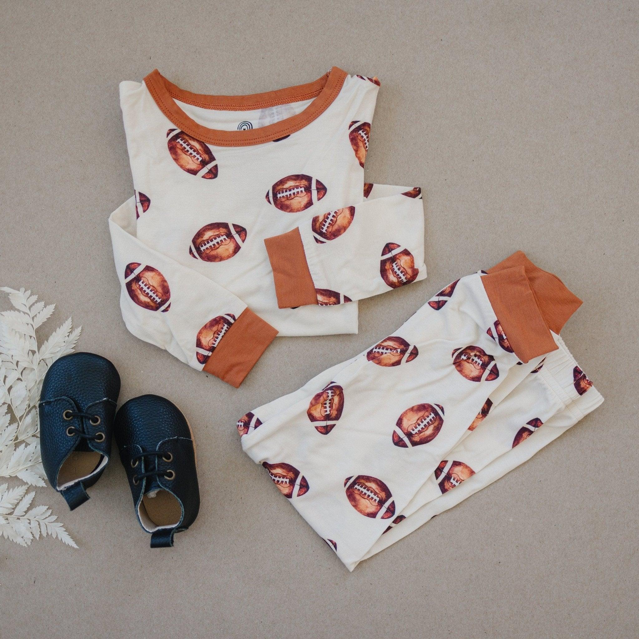 Football Print 2pc Bamboo Pajamas - BIG FRENCHIES
