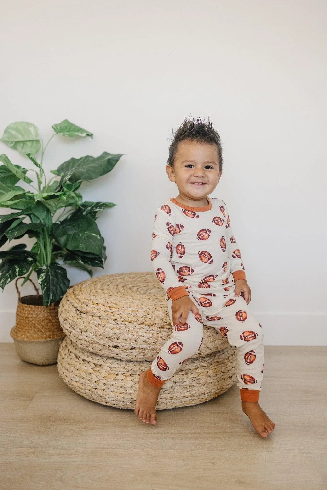 Football Print 2pc Bamboo Pajamas - BIG FRENCHIES