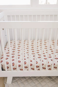 Football Print Bamboo Crib Sheet - BIG FRENCHIES