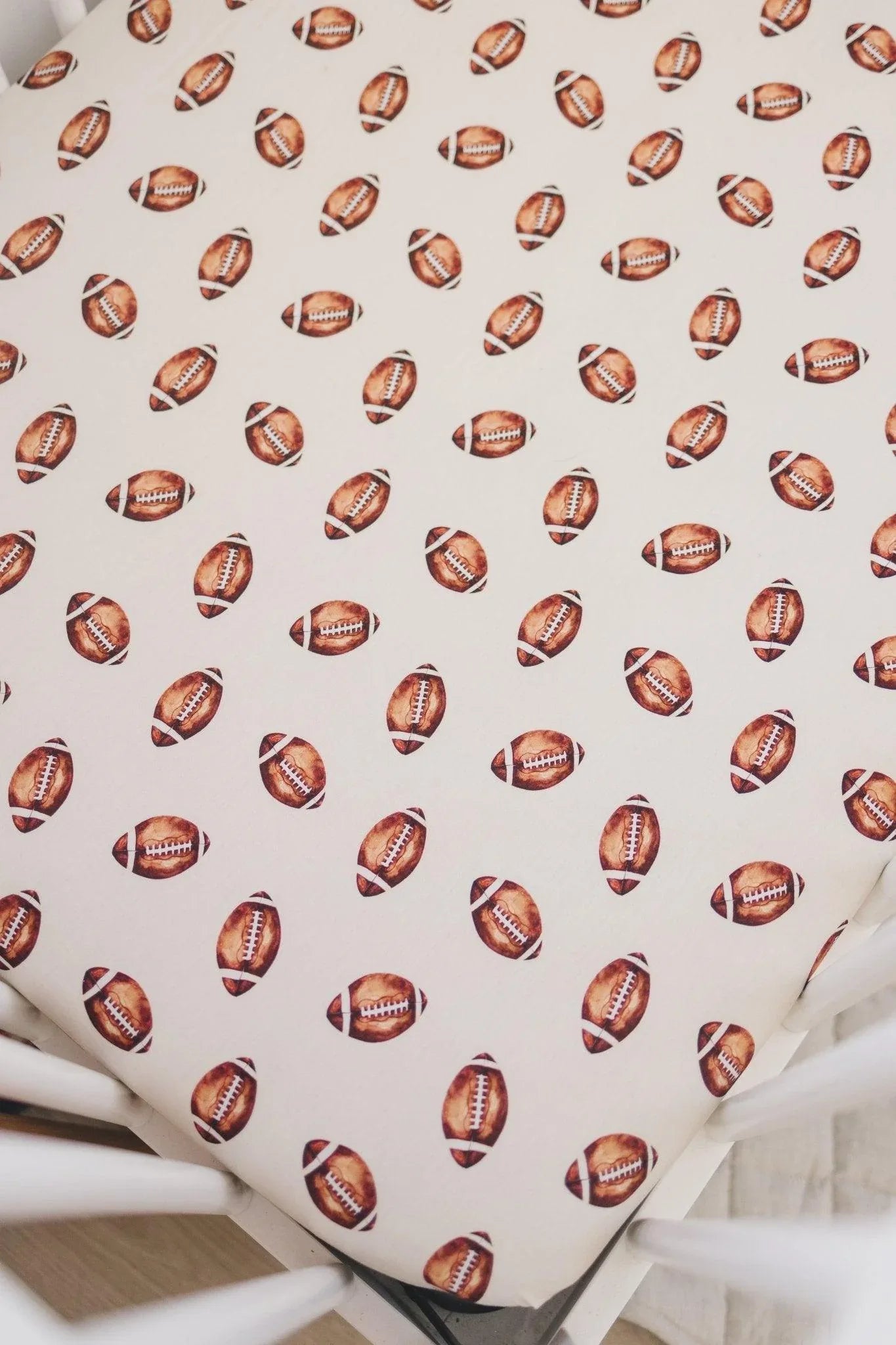 Football Print Bamboo Crib Sheet - BIG FRENCHIES