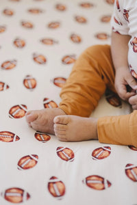 Football Print Bamboo Crib Sheet - BIG FRENCHIES