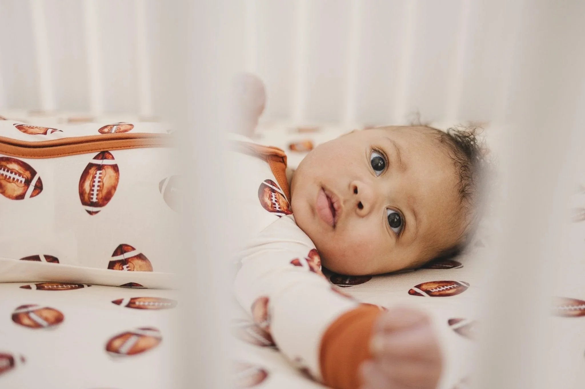 Football Print Bamboo Zippy Romper - BIG FRENCHIES