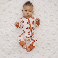 Football Print Bamboo Zippy Romper - BIG FRENCHIES