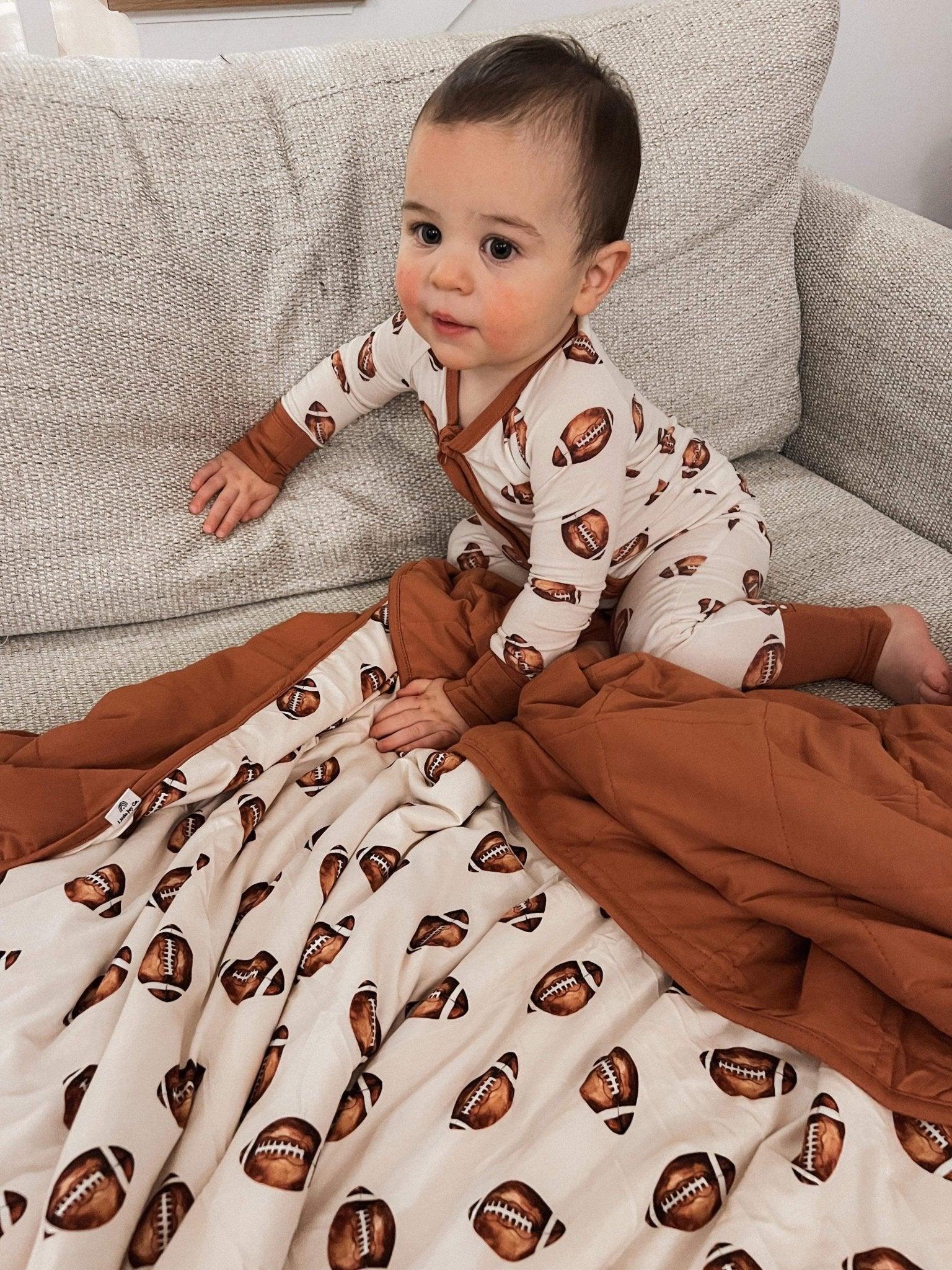 Football Print Quilted Bamboo Blanket - 1.0 Tog - BIG FRENCHIES