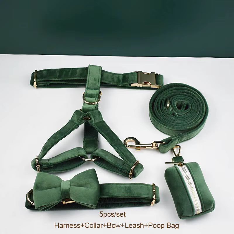 Personalized Forest Green Velvet Classic Set