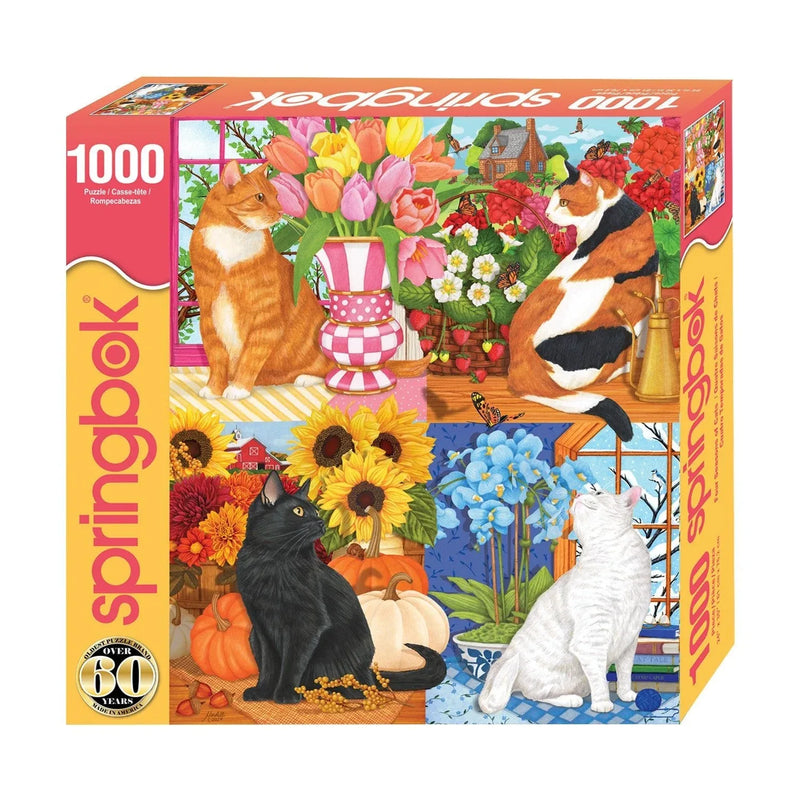 Four Seasons of Cats 1000 Piece Jigsaw Puzzle | Springbok Puzzles - BIG FRENCHIES