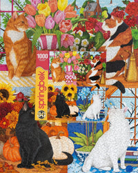 Four Seasons of Cats 1000 Piece Jigsaw Puzzle | Springbok Puzzles - BIG FRENCHIES